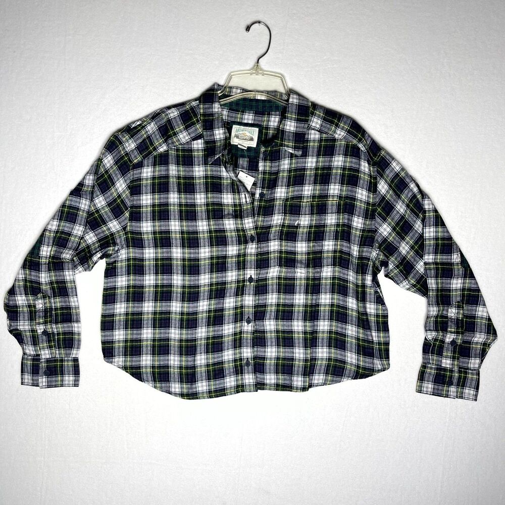 NWT‎ AE American Eagle Plaid Button Up Shirt Ladies Size M